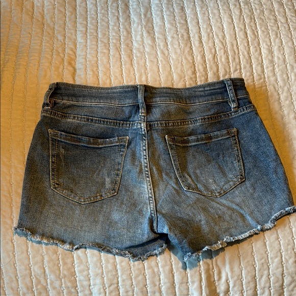 Warehouse One Blue Jean Shorts with Floral Embroidery - Picture 3 of 3